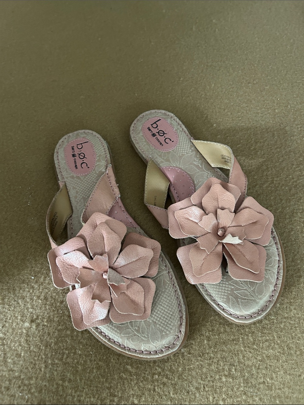 b.o.c. Blush Pink Floral Slide Sandals for Women